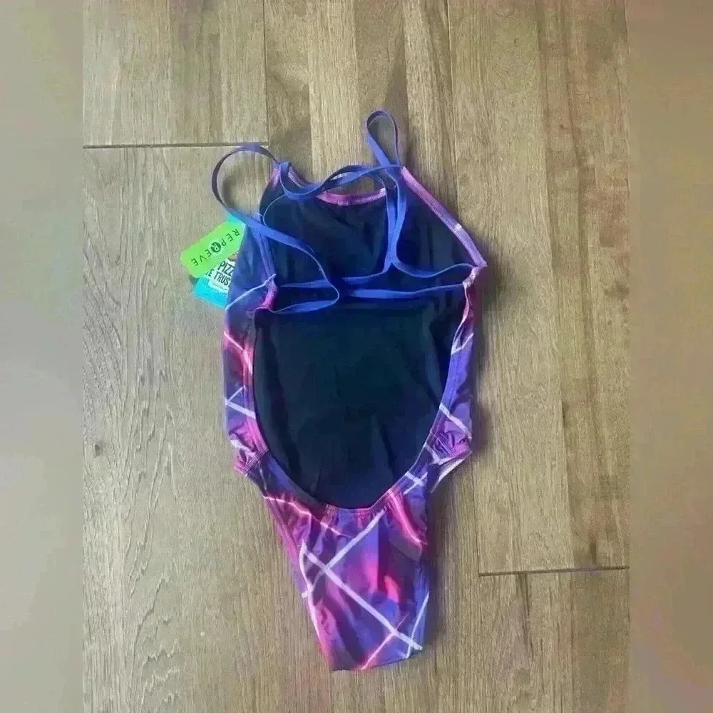 NWT Speedo Women’s Sz 30 Double Strap Eco Endurance Cheeky‎ Fit Swimsuit